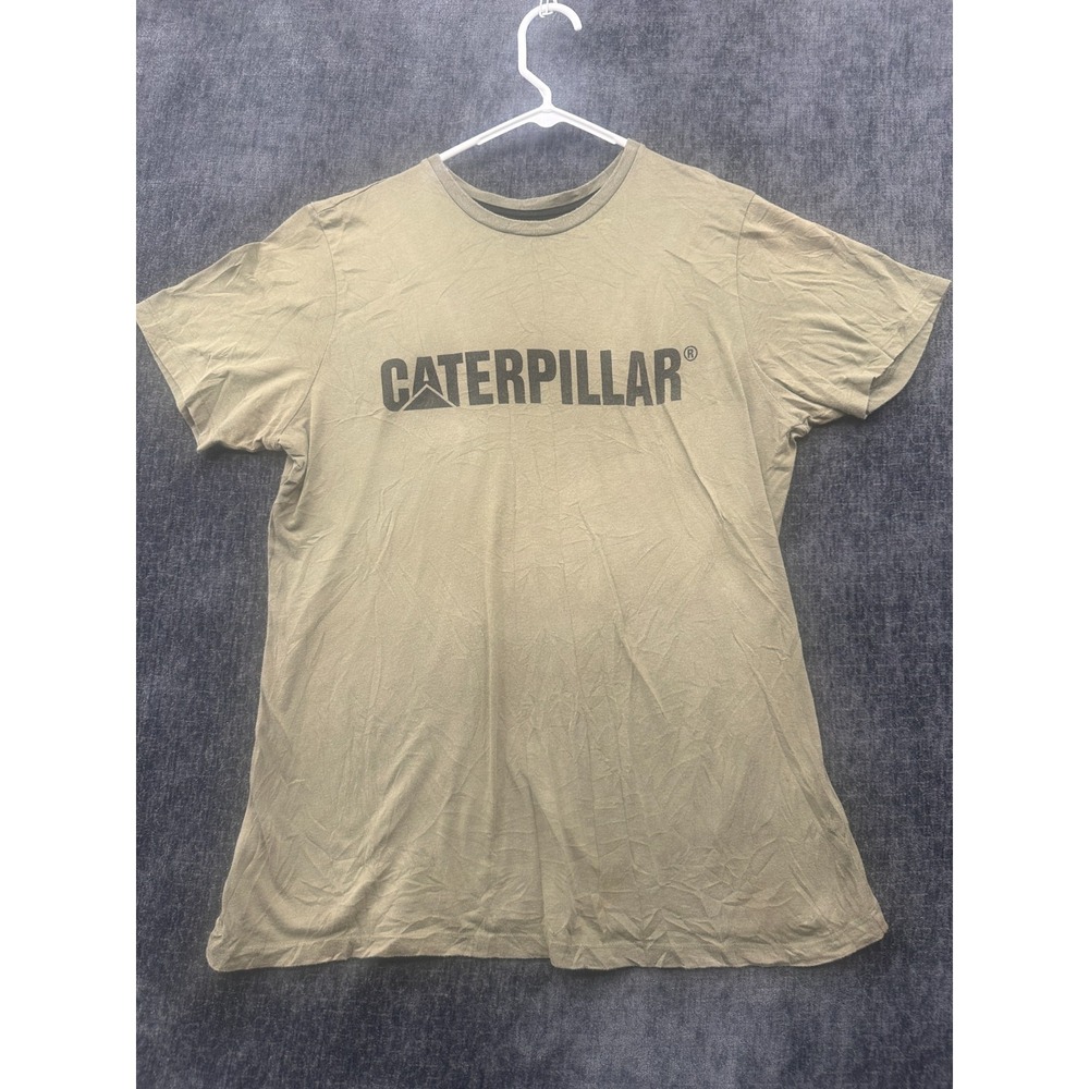 CAT Caterpillar Lot Of 2 T Shirt Men Large‎ Olive Green Cotton Graphic Print